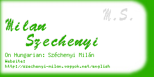 milan szechenyi business card
